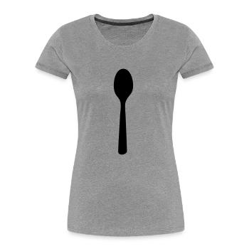 Löffel - Frauen Premium Bio T-Shirt - Grau meliert - Vorne - Mia (176cm)