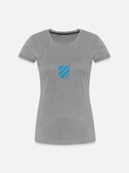 Bayern, Wappen - Frauen Premium Bio T-Shirt - Grau meliert