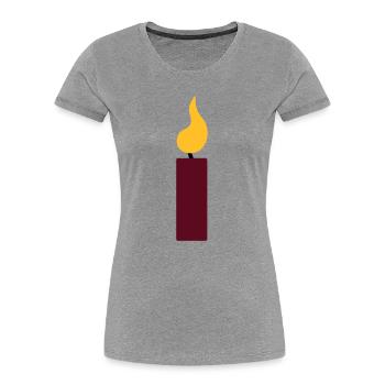 1st birthday - candle - Women's Premium Organic T-Shirt - heather grey - Front - Mia (176cm)