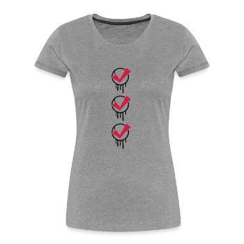 3 hook stamp graffiti - Women's Premium Organic T-Shirt - heather grey - Front - Mia (176cm)