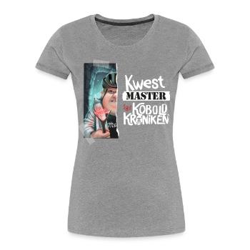 KoboldKroniken Kwestmaster Design - Frauen Premium Bio T-Shirt - Grau meliert - Vorne - Mia (176cm)