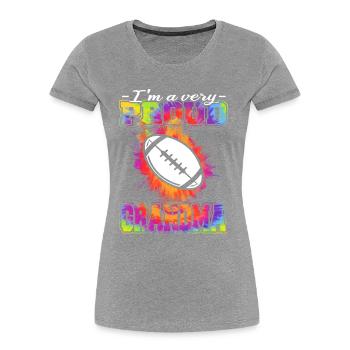 Footballspieler - American Football - Frauen Premium Bio T-Shirt - Grau meliert - Vorne - Mia (176cm)
