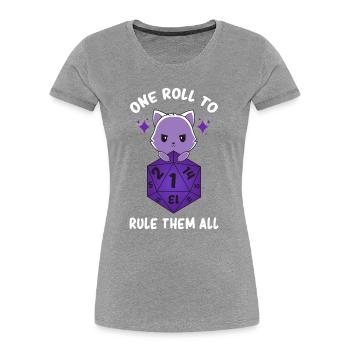 Tabletop Games Dungeon - Role Playing Dice Master - Frauen Premium Bio T-Shirt - Grau meliert - Vorne - Mia (176cm)