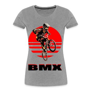 BMX Bike - Frauen Premium Bio T-Shirt - Grau meliert - Vorne - Mia (176cm)
