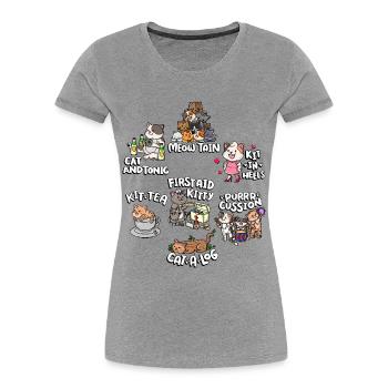 Cute Funny Cat Pun | Cute cat - Women's Premium Organic T-Shirt - heather grey - Front - Mia (176cm)