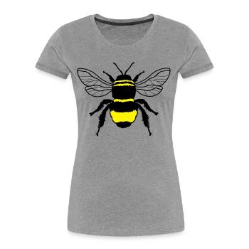 Biene - Frauen Premium Bio T-Shirt - Grau meliert - Vorne - Mia (176cm)