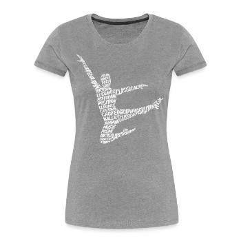 Balletttänzer Tänzer Typografie Jungen Ballett - Frauen Premium Bio T-Shirt - Grau meliert - Vorne - Mia (176cm)