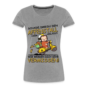 Wir werden dich vermissen - Jobwechsel - Frauen Premium Bio T-Shirt - Grau meliert - Vorne - Mia (176cm)