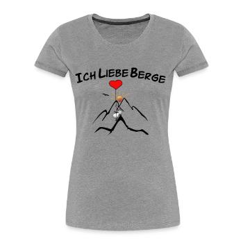 Ich liebe Berge - Frauen Premium Bio T-Shirt - Grau meliert - Vorne - Mia (176cm)