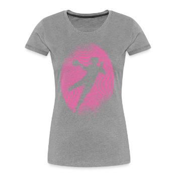 Handballspielerin Handball Fingerabdruck Frauen - Frauen Premium Bio T-Shirt - Grau meliert - Vorne - Mia (176cm)