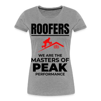 Couvreur Couvreur Réparation de toiture Entrepreneur mécanicien - T-shirt bio Premium Femme - gris chiné - Devant - Mia (176cm)