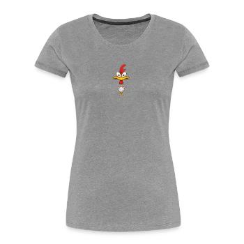 Dessin animé expressif avec de grands yeux - T-shirt bio Premium Femme - gris chiné - Devant - Mia (176cm)