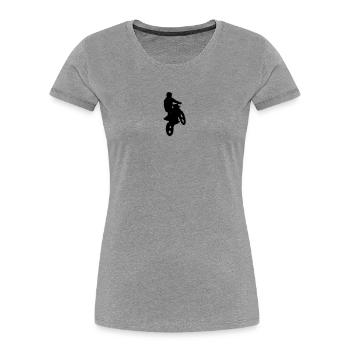 Motocross - Frauen Premium Bio T-Shirt - Grau meliert - Vorne - Mia (176cm)