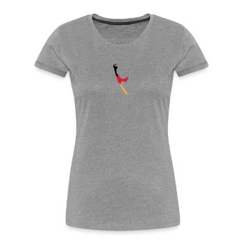 Sylt Puzzle - schwarz rot gold - Frauen Premium Bio T-Shirt - Grau meliert - Vorne - Mia (176cm)