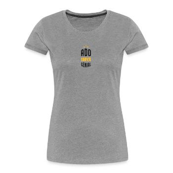 adolescent / enfant / ado / adolescente - T-shirt bio Premium Femme - gris chiné - Devant - Mia (176cm)