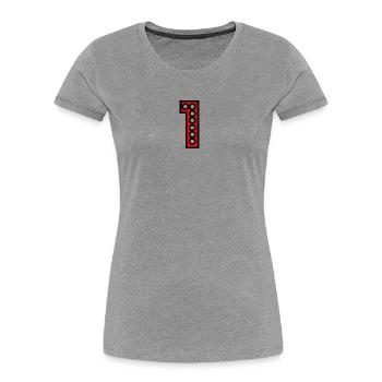 1. 1 Jahr. 1. JUBILÄUM. 1-JÄHRIGES JUBILÄUM - Frauen Premium Bio T-Shirt - Grau meliert - Vorne - Mia (176cm)