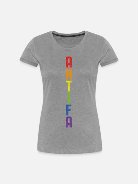 Antifa-Stolz - Frauen Premium Bio T-Shirt - Grau meliert