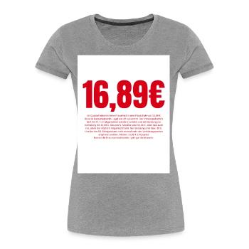 16, 98 € - Frauen Premium Bio T-Shirt - Grau meliert - Vorne - Mia (176cm)