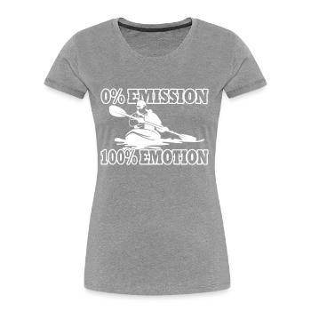 Kajak - Kajakfahrer - Kanu - Paddelboot - Frauen Premium Bio T-Shirt - Grau meliert - Vorne - Mia (176cm)