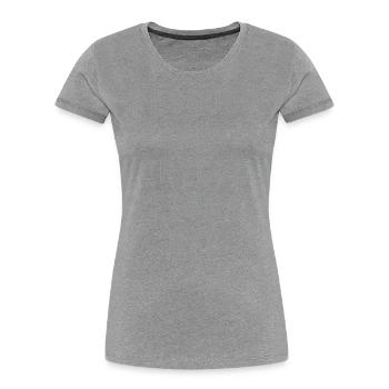 yes good thank you very good yes okay bye - Frauen Premium Bio T-Shirt - Grau meliert - Vorne - Mia (176cm)