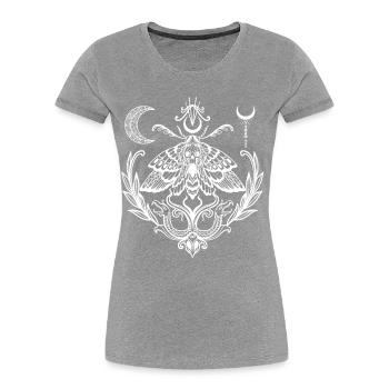 Wicca-Design. - Frauen Premium Bio T-Shirt - Grau meliert - Vorne - Mia (176cm)