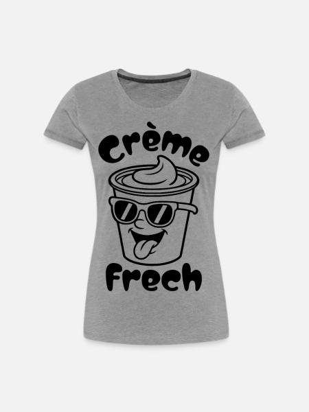 Crème Frech - Frauen Premium Bio T-Shirt - Grau meliert