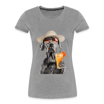 Deutsche Dogge - Frauen Premium Bio T-Shirt - Grau meliert - Vorne - Mia (176cm)