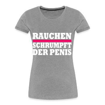 rauchen schrumpft der penis - Frauen Premium Bio T-Shirt - Grau meliert - Vorne - Mia (176cm)