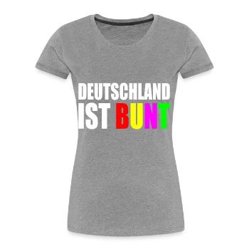 Deutschland ist bunt - Frauen Premium Bio T-Shirt - Grau meliert - Vorne - Mia (176cm)