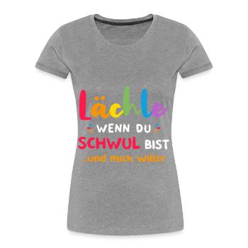 Lächle wenn du schwul bist / Gay pride month, CSD - Frauen Premium Bio T-Shirt - Grau meliert - Vorne - Mia (176cm)
