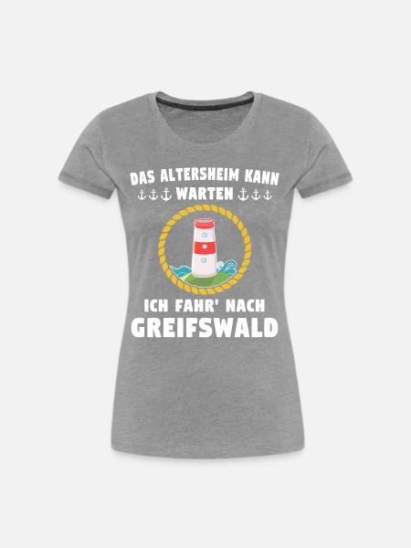 Greifswald Sprüche Greifswalder Spruch - Frauen Premium Bio T-Shirt - Grau meliert