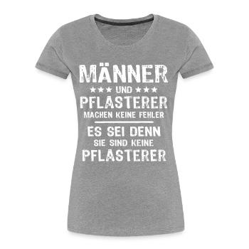 Pflasterer - Frauen Premium Bio T-Shirt - Grau meliert - Vorne - Mia (176cm)