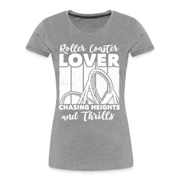 Roller Coaster - Frauen Premium Bio T-Shirt - Grau meliert - Vorne - Mia (176cm)