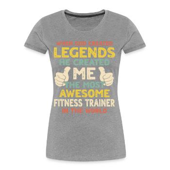 Fitnesstrainer - Frauen Premium Bio T-Shirt - Grau meliert - Vorne - Mia (176cm)