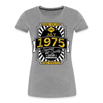 1975 JULY - T-shirt bio Premium Femme - gris chiné - Devant - Mia (176cm)