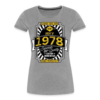 MAI 1978 - Frauen Premium Bio T-Shirt - Grau meliert - Vorne - Mia (176cm)