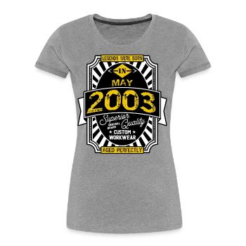 2003 MAY - T-shirt bio Premium Femme - gris chiné - Devant - Mia (176cm)