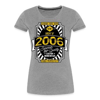 2006 MAY - T-shirt bio Premium Femme - gris chiné - Devant - Mia (176cm)