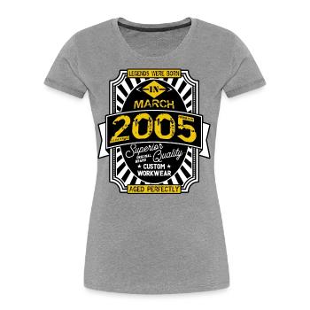 2005 MARCH - T-shirt bio Premium Femme - gris chiné - Devant - Mia (176cm)