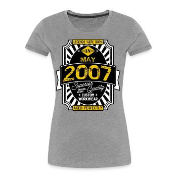 2007 MAY - T-shirt bio Premium Femme - gris chiné - Devant - Mia (176cm)