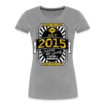 2015 JULY - T-shirt bio Premium Femme - gris chiné - Devant - Mia (176cm)
