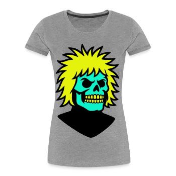 Skullman with a cool hairstyle - Women's Premium Organic T-Shirt - heather grey - Front - Mia (176cm)