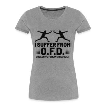 Fencing Fencer Fence - Frauen Premium Bio T-Shirt - Grau meliert - Vorne - Mia (176cm)