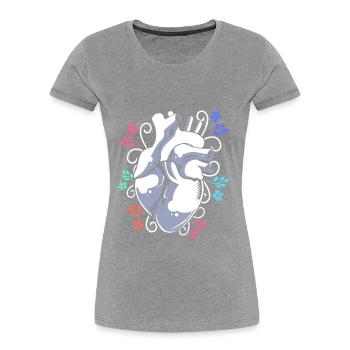 Nierenspender Spender Niere - Frauen Premium Bio T-Shirt - Grau meliert - Vorne - Mia (176cm)