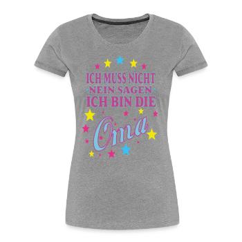 Coole Oma Geburtstagsgeschenk Omi Großmama Enkel - Frauen Premium Bio T-Shirt - Grau meliert - Vorne - Mia (176cm)