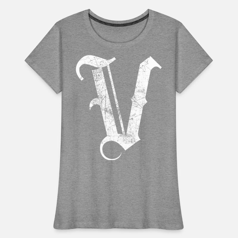 Tshirt alphabet initial V T-shirt bio Premium Femme
