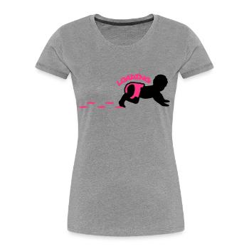Baby Loading Design - T-shirt bio Premium Femme - gris chiné - Devant - Mia (176cm)