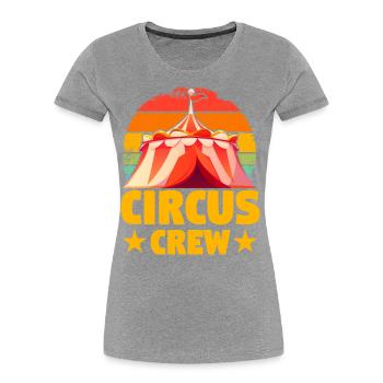 Zirkus-Crew - Frauen Premium Bio T-Shirt - Grau meliert - Vorne - Mia (176cm)