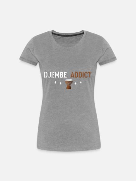 Djembe-Süchtige - Frauen Premium Bio T-Shirt - Grau meliert