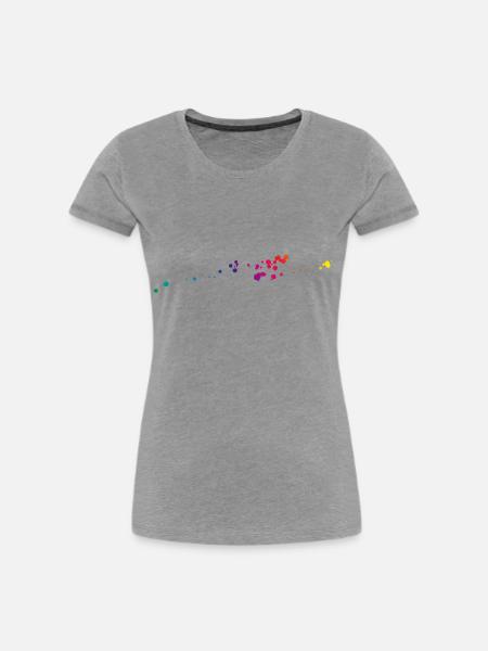 farbtropfen regenbogen street art - Frauen Premium Bio T-Shirt - Grau meliert